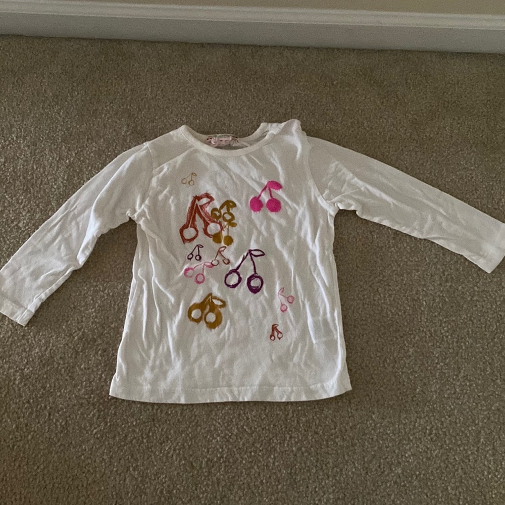 Bonpoint size 2 toddler long sleeve T-shirt - cherry pattern